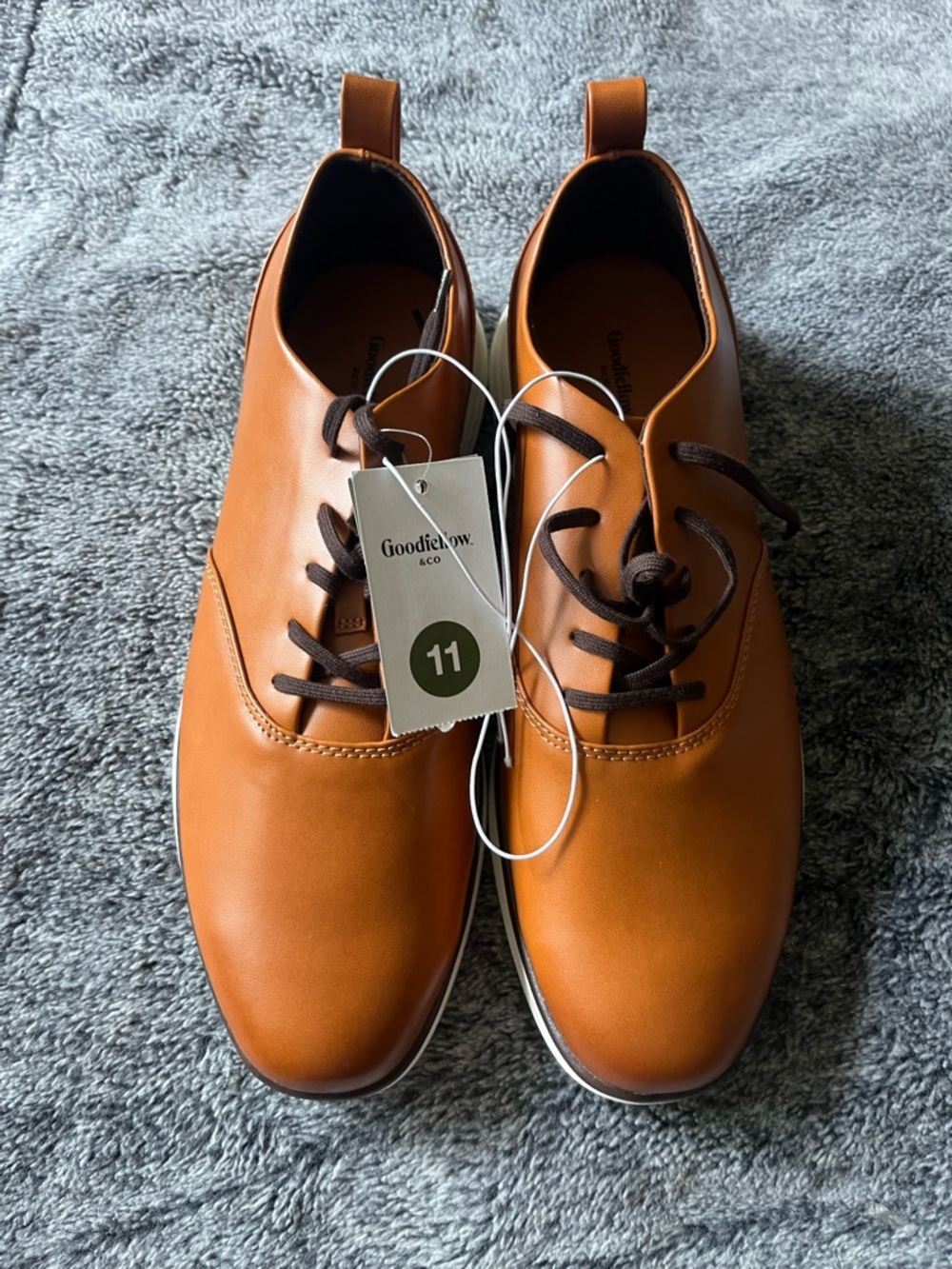 Goodfellow & Co Tan Leather-Look Derby Oxfords